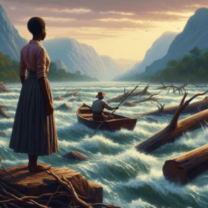 woman standing on river bank accepting loss